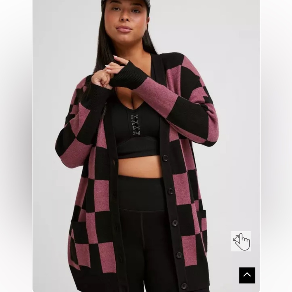 Torrid Luxe Cozy Jacquard Boyfriend Cardigan